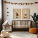 Ver imagem 3 de Kit 3 Quadros Decorativos Infantil - Coelhinhos Radicais NO2 - 30x40 - Moldura Madeira