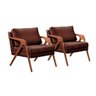 Conjunto 2 Poltrona Mona Luxo Madeira Maciça Tecido Corino:corino Café - 1