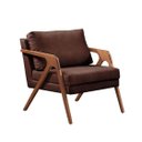 Ver imagem 3 de Conjunto 2 Poltrona Mona Luxo Madeira Maciça Tecido Corino:corino Café