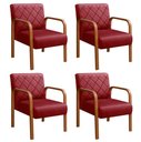 Ver imagem 1 de Kit 4 Poltronas Lara Cor:Suede Bordô 110