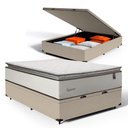 Ver imagem 1 de Cama Box Baú com Colchão de Molas Ensacadas Pillow Top Supreme Lux Casal 138cm