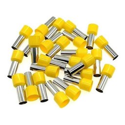 50x Kit Terminal Tubular Ilhós 70mm Amarelo Pré Isolado - 3
