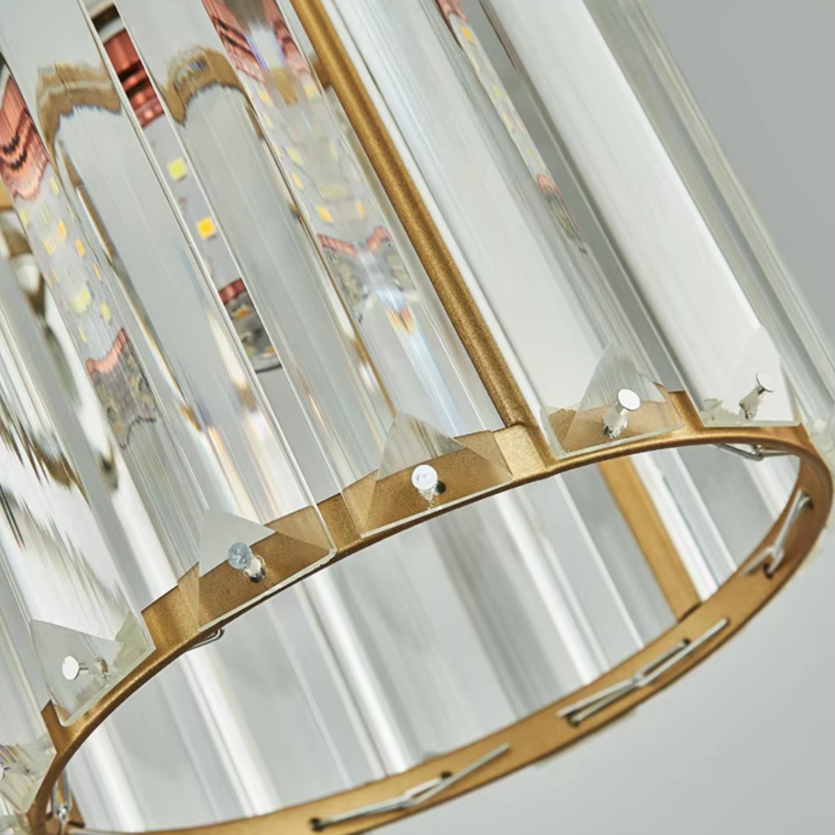 Luminária Lustre Pendente Teto 13cm Cristal Metal Gimpo Kjdd-e-001 Cor:dourado - 5