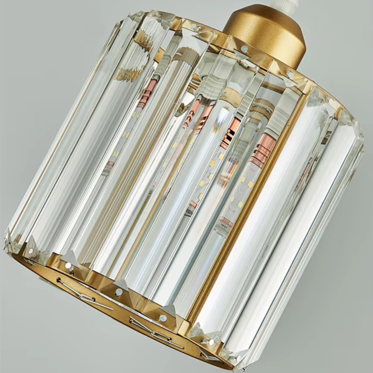 Ver imagem 4 de Luminária Lustre Pendente Teto 13cm Cristal Metal Gimpo Kjdd-e-001 Cor:dourado