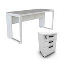 Ver imagem 1 de Escrivaninha com Gaveteiro F5 Industrial 3 Gavetas 150cm Cinza Claro F5 Office