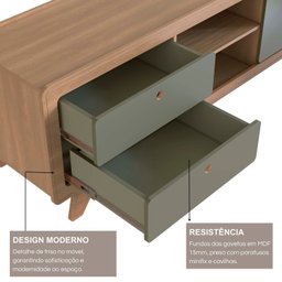 Rack para Tv 75 Polegadas 100% Mdf 180cm X 60cm Jimmy - 4