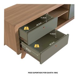 Rack para Tv 75 Polegadas 100% Mdf 180cm X 60cm Jimmy - 10