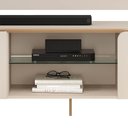 Ver imagem 5 de Painel TV até 75'' Orgânico 241cm Bancada Pé Metal Dourado Jolie Off White D04 - D'Rossi