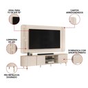 Ver imagem 4 de Painel TV até 75'' Orgânico 241cm Bancada Pé Metal Dourado Jolie Off White D04 - D'Rossi
