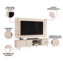 Ver imagem 4 de Painel TV até 75'' Orgânico 241cm Bancada Pé Metal Dourado Jolie Off White D04 - D'Rossi