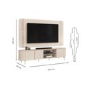 Ver imagem 3 de Painel TV até 75'' Orgânico 241cm Bancada Pé Metal Dourado Jolie Off White D04 - D'Rossi
