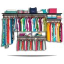 Ver imagem 1 de Roupeiro Aramado Quarto Pequeno Closet Feminino Solteiro 3,70m - Preto