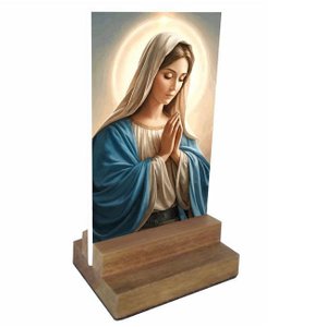 Placa Decorativa e Display de Mesa Virgem Maria Mãe de Jesus