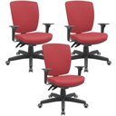 Ver imagem 1 de Kit 03 Cadeiras de Escritório Diretor Office Giratória Preto Alta Flexi P03 Vinil vermelho -