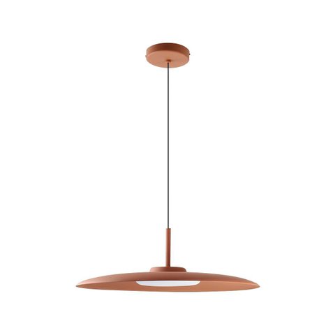 Lustre Pendente Dot Slim Redondo 55cm LED 3000k 19W Bivolt Terracota