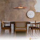 Ver imagem 2 de Lustre Pendente Dot Slim Redondo 55cm LED 3000k 19W Bivolt Terracota