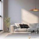 Ver imagem 3 de Lustre Pendente Dot Slim Redondo 55cm LED 3000k 19W Bivolt Terracota