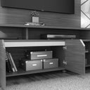 Ver imagem 6 de Estante Home Cross Off White/tauari Ripado para Tvs até 55 Polegadas 4 Portas, Luzes Led Embutidos