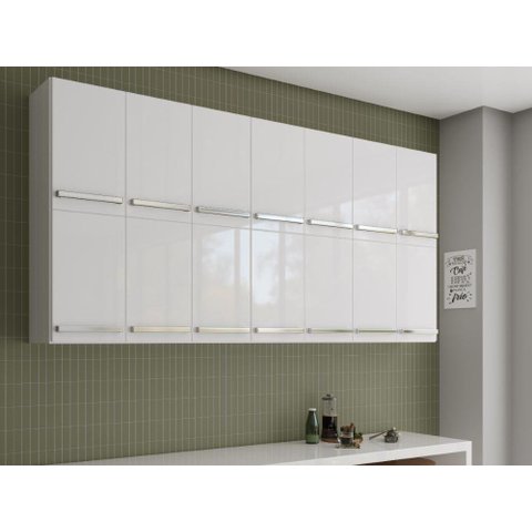 Armário Aéreo 14 Portas Alemanha Branco Brienza Movelaria