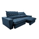 Ver imagem 7 de Sofá Retrátil e Reclinável 2.95m Molas Ensacadas Cama inBox Spazus com Bordado 3D Velusoft Azul