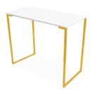 Ver imagem 2 de Mesa Escrivaninha Industrial 900 Mm Dourado Tampo Branco