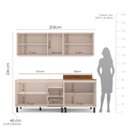 Ver imagem 6 de Cozinha Koya 4 Peças 200x214cm Armários Aéreos Balcões com 3 Gavetas Creme 250028