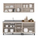Ver imagem 4 de Cozinha Koya 4 Peças 200x214cm Armários Aéreos Balcões com 3 Gavetas Creme 250028