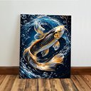 Ver imagem 3 de Kit 3 Quadro Decorativo Peixe Pesca Koi Carpa Moderno Qualidade Premium 40x28cm