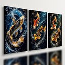 Ver imagem 1 de Kit 3 Quadro Decorativo Peixe Pesca Koi Carpa Moderno Qualidade Premium 40x28cm