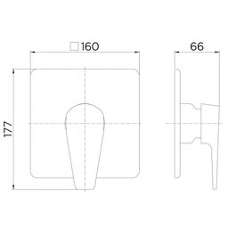 Acabamento Monocomando para Chuveiro Docol Lift 8056CE 3/4" Ônix - 3