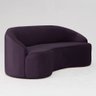 Sofá Curvo Montserrat 230cm 04 Lugares Veludo Lilás - CasaePoltrona - 1