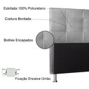 Ver imagem 3 de Cabeceira Queen 1,60m Roma Suede - Pallazio - Cinza