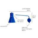 Ver imagem 2 de Luminária de Parede Arandela Articulada Eileen Collor Azul