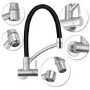 Ver imagem 2 de Torneira Cozinha Gourmet Parede Flexível Extensível Preto