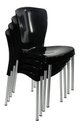 Ver imagem 5 de 6 Cadeiras Plástico Pés Alumínio Encosto Ergonômico 140 Kg:Preto