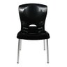 6 Cadeiras Plástico Pés Alumínio Encosto Ergonômico 140 Kg:Preto - 2