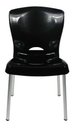 Ver imagem 2 de 6 Cadeiras Plástico Pés Alumínio Encosto Ergonômico 140 Kg:Preto