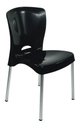 Ver imagem 4 de 6 Cadeiras Plástico Pés Alumínio Encosto Ergonômico 140 Kg:Preto