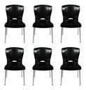 Ver imagem 1 de 6 Cadeiras Plástico Pés Alumínio Encosto Ergonômico 140 Kg:Preto