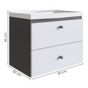 Ver imagem 3 de Gabinete Suspenso para Banheiro com Lavatorio 50 Cm Lvp01 Grafite Branco Novam