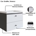 Ver imagem 4 de Gabinete Suspenso para Banheiro com Lavatorio 50 Cm Lvp01 Grafite Branco Novam