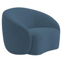 Ver imagem 2 de Kit Sofá 3 Lugares 180cm e Poltrona Orgânica Luxo Recepção Amore Linho Cor Azul Royal
