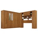 Ver imagem 2 de Guarda-Roupa de Canto com Espelho Modulado 11 Portas 2 Gavetas Brasil Marrom/Cinamomo