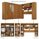 Ver imagem 3 de Guarda-Roupa de Canto com Espelho Modulado 11 Portas 2 Gavetas Brasil Marrom/Cinamomo
