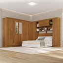 Ver imagem 1 de Guarda-Roupa de Canto com Espelho Modulado 11 Portas 2 Gavetas Brasil Marrom/Cinamomo