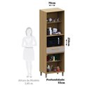 Ver imagem 3 de Paneleiro 70cm 4 Pts Nicho Micro-ondas Elegance Luciane Móve Freijó/cinammon