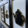 Kit 3 Quadros decorativos Cantinho do Café + Frase relevo 3D:Preto e Branco - 5