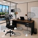 Ver imagem 7 de Conjunto Mesa de Escritório 140x60cm com 2 Gavetas + Cadeira Netflex Ergonômica Premium Reclinável