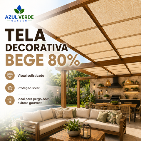 Sombrite 80% Lona Toldo Garagem Bege 3x1 Bainha e Ilhós