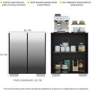 Ver imagem 4 de Aparador Buffet 2 portas com Espelho e Pés Quadrados Vegas Multimóveis V3614 Preto/Branco